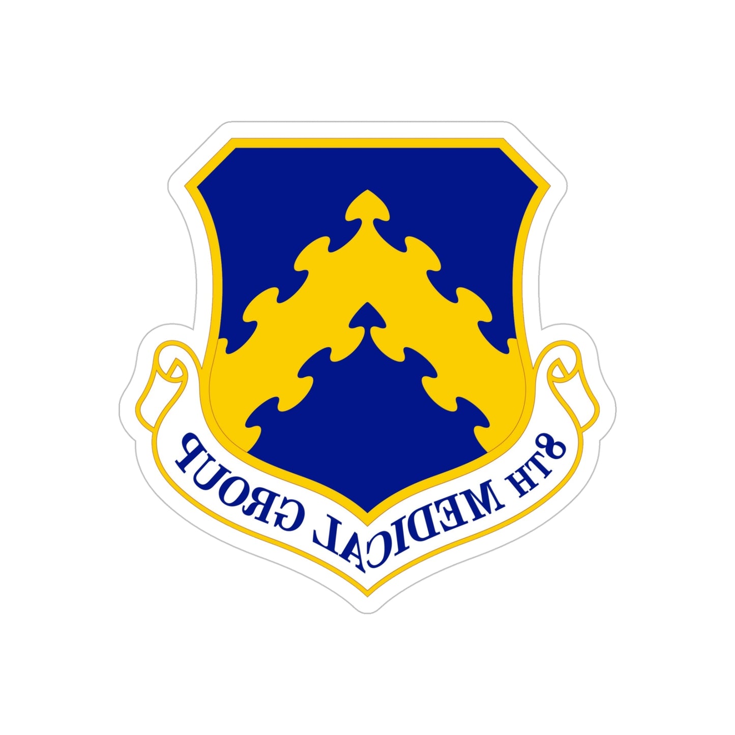 8 Medical Group PACAF (U.S. Air Force) REVERSE PRINT Transparent STICKER-5" × 5"-The Sticker Space