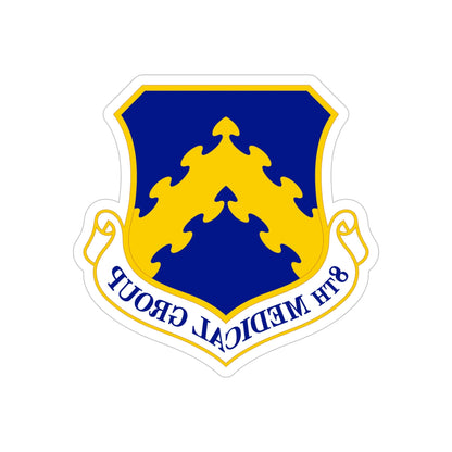 8 Medical Group PACAF (U.S. Air Force) REVERSE PRINT Transparent STICKER-5" × 5"-The Sticker Space