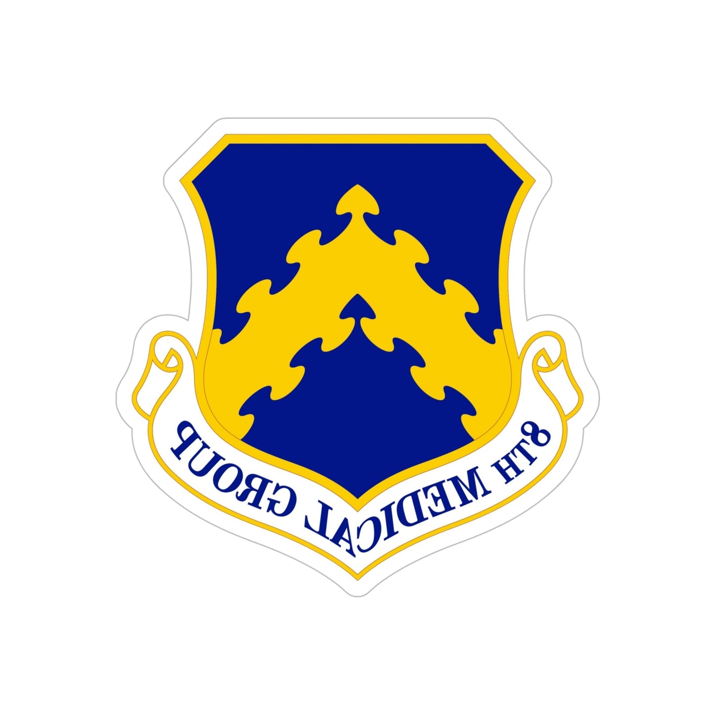 8 Medical Group PACAF (U.S. Air Force) REVERSE PRINT Transparent STICKER-6" × 6"-The Sticker Space