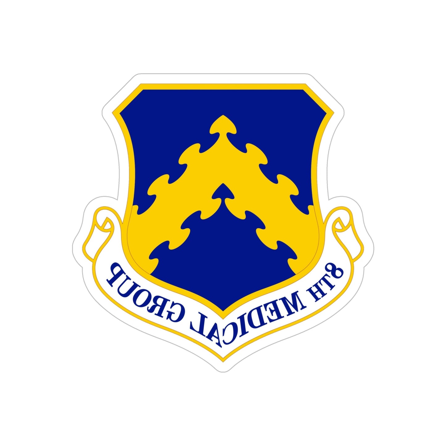 8 Medical Group PACAF (U.S. Air Force) REVERSE PRINT Transparent STICKER-6" × 6"-The Sticker Space