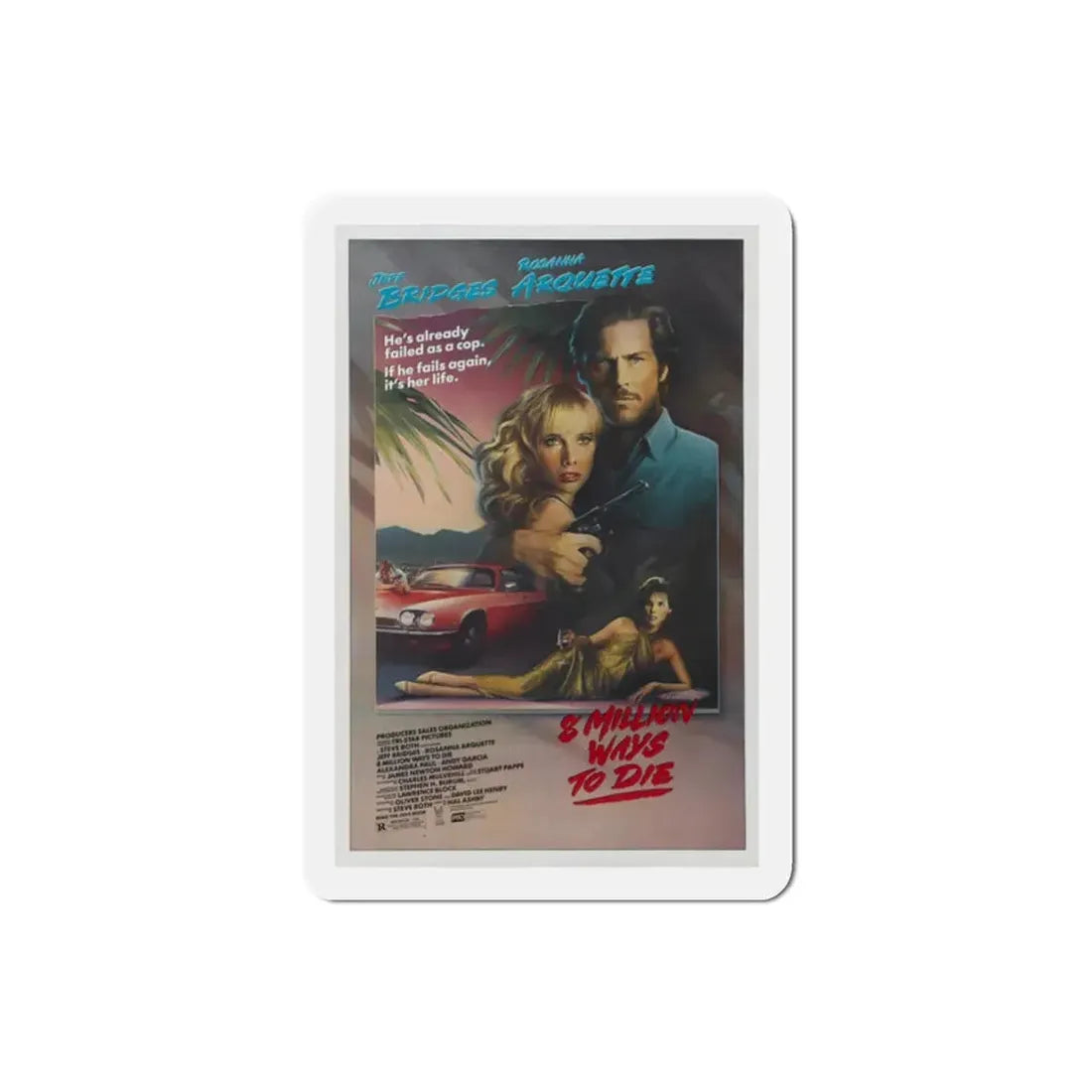 8 Million Ways to Die 1986 Movie Poster Refrigerator Magnet - The Sticker Space
