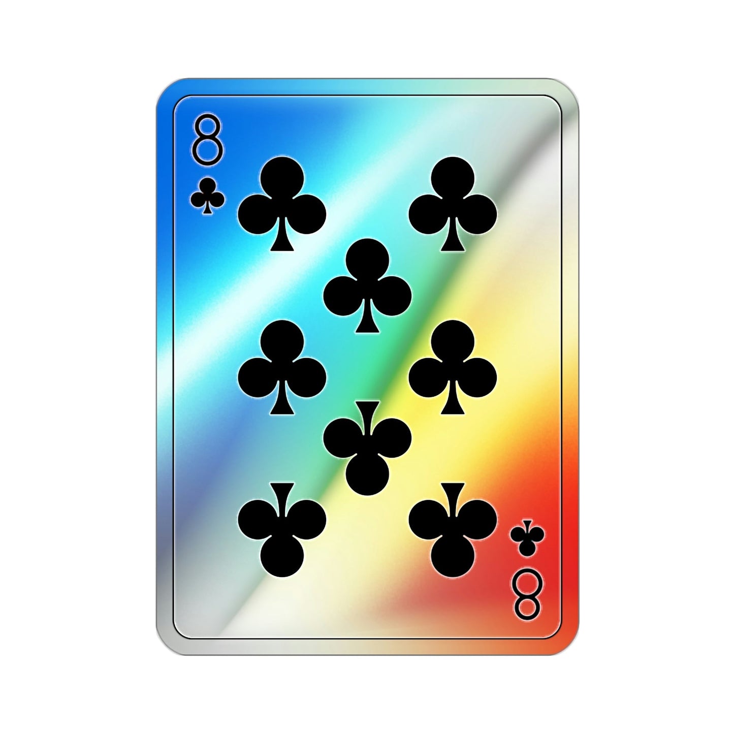 8 of Clubs Playing Card Holographic STICKER Die-Cut Vinyl Decal-2 Inch-The Sticker Space