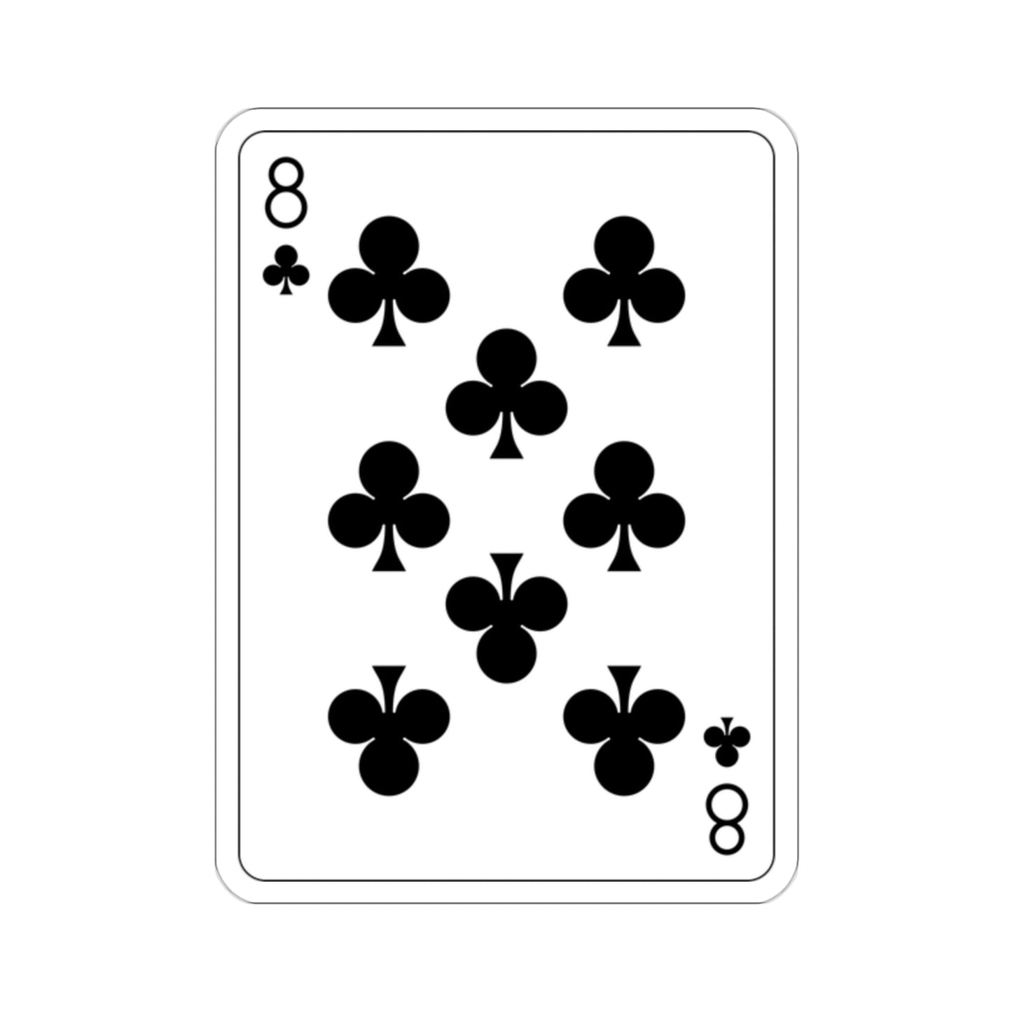 8 of Clubs Playing Card STICKER Vinyl Die-Cut Decal-2 Inch-The Sticker Space