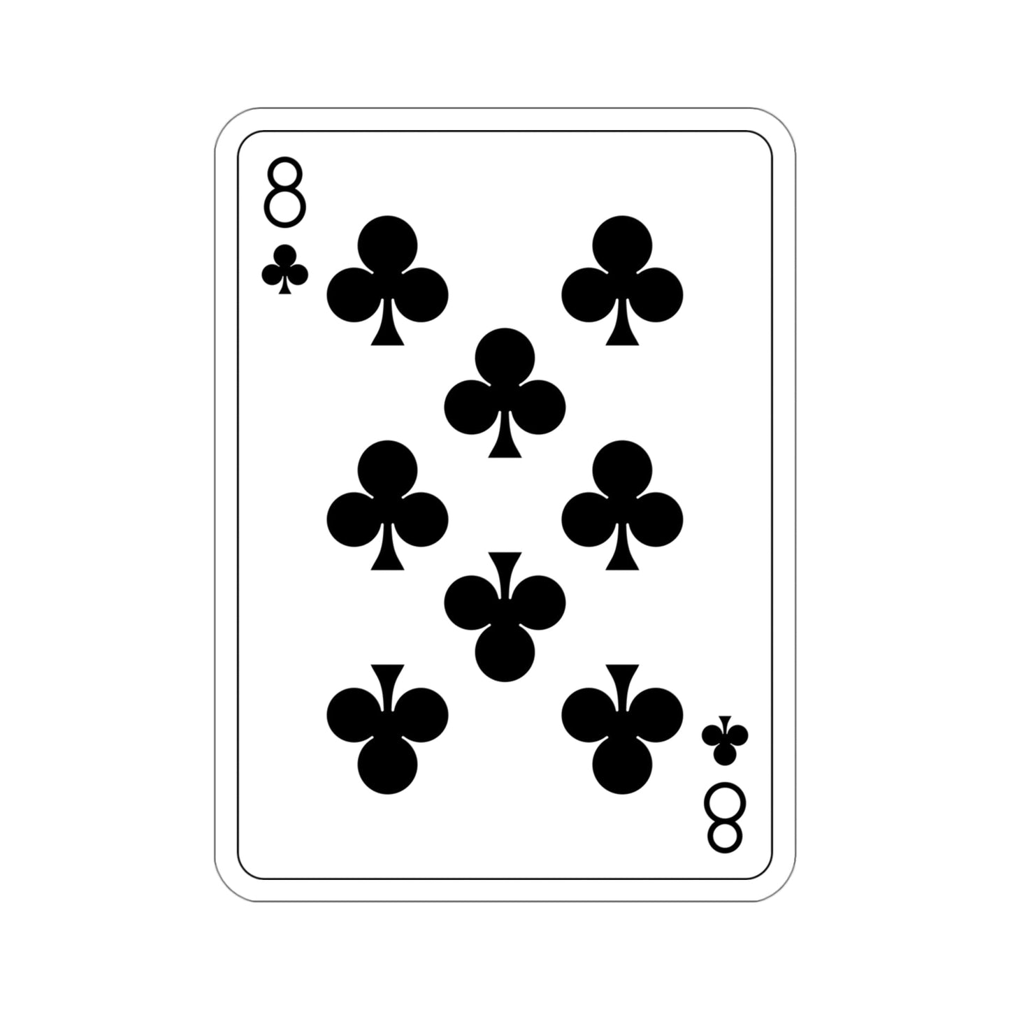 8 of Clubs Playing Card STICKER Vinyl Die-Cut Decal-4 Inch-The Sticker Space