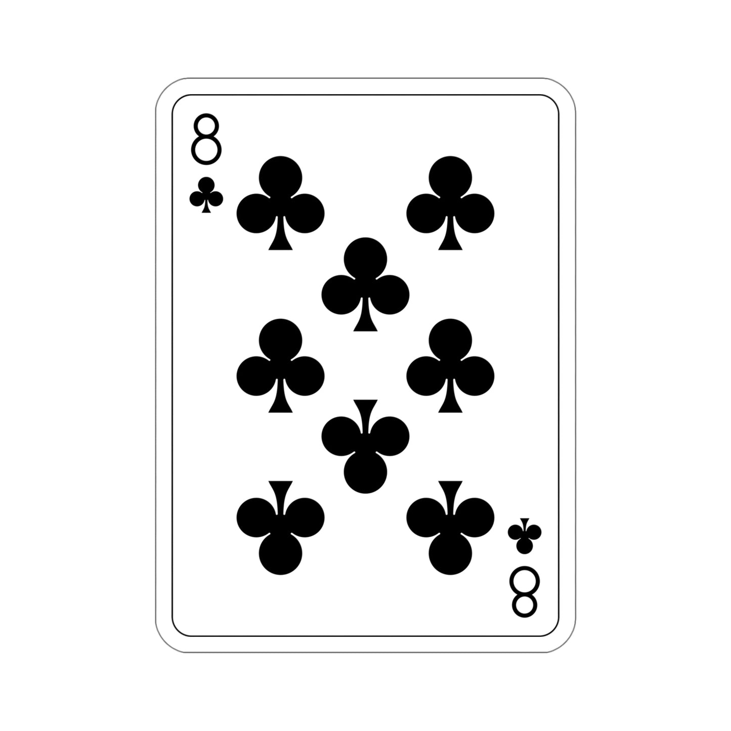 8 of Clubs Playing Card STICKER Vinyl Die-Cut Decal-5 Inch-The Sticker Space