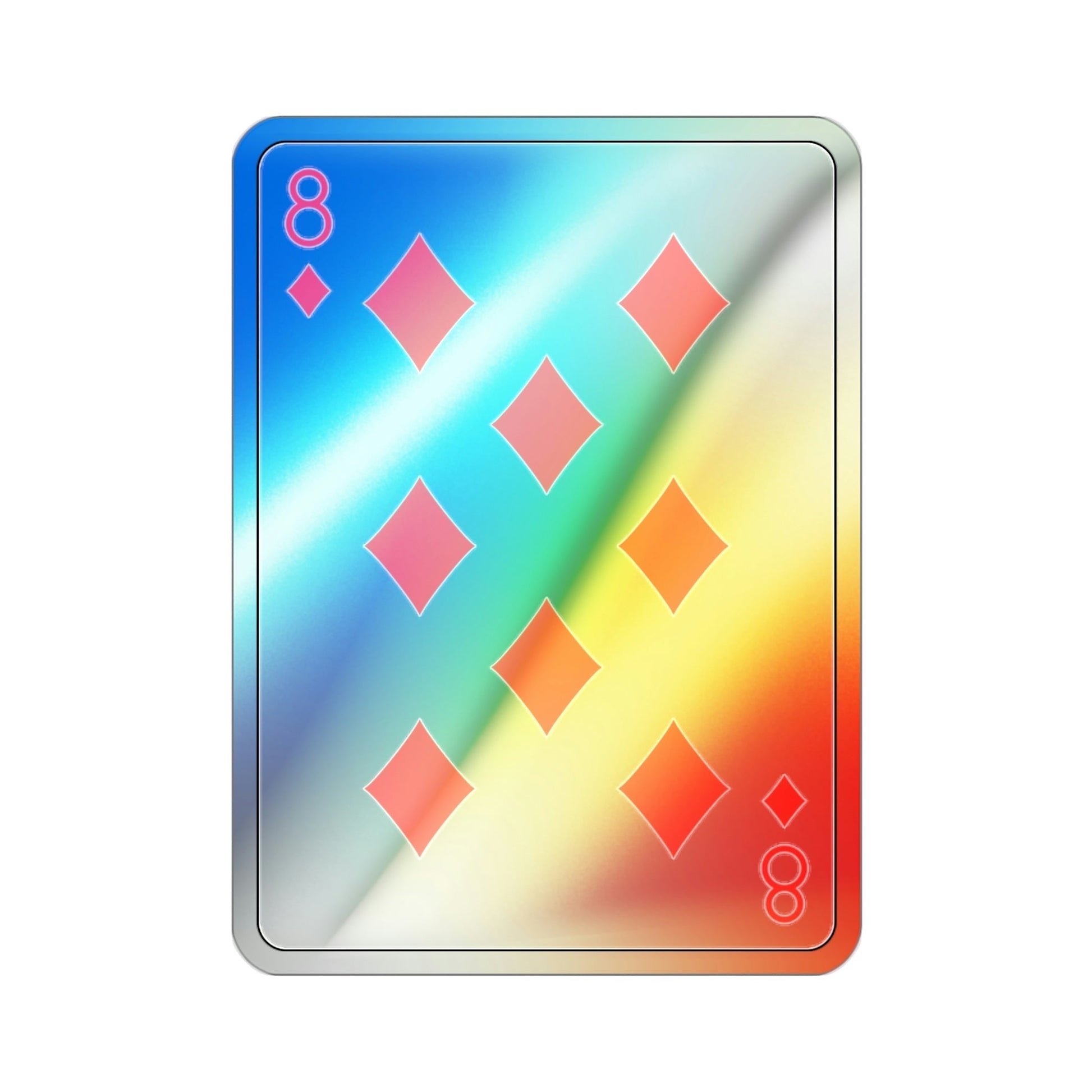 8 of Diamonds Playing Card Holographic STICKER Die-Cut Vinyl Decal-2 Inch-The Sticker Space