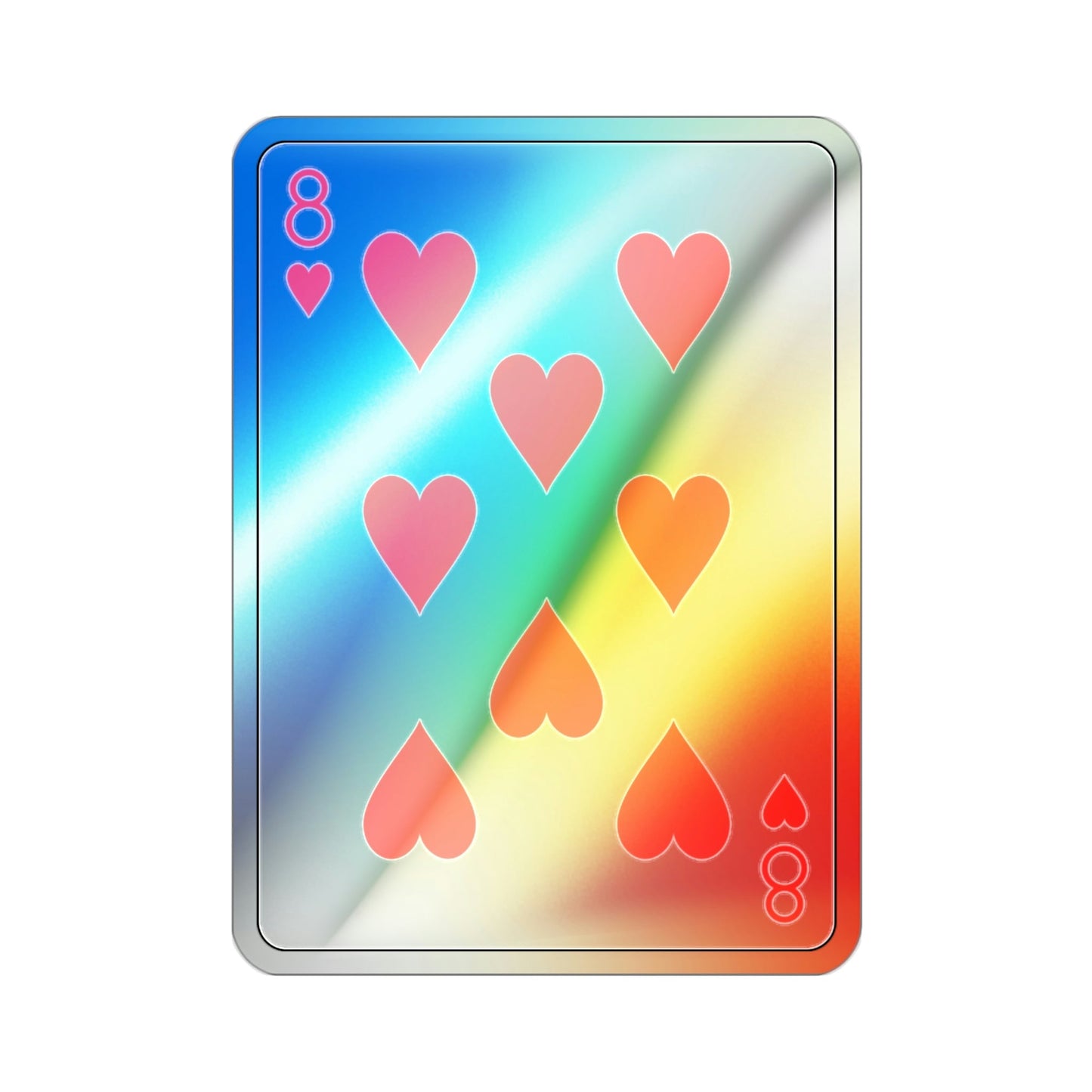 8 of Hearts Playing Card Holographic STICKER Die-Cut Vinyl Decal-2 Inch-The Sticker Space