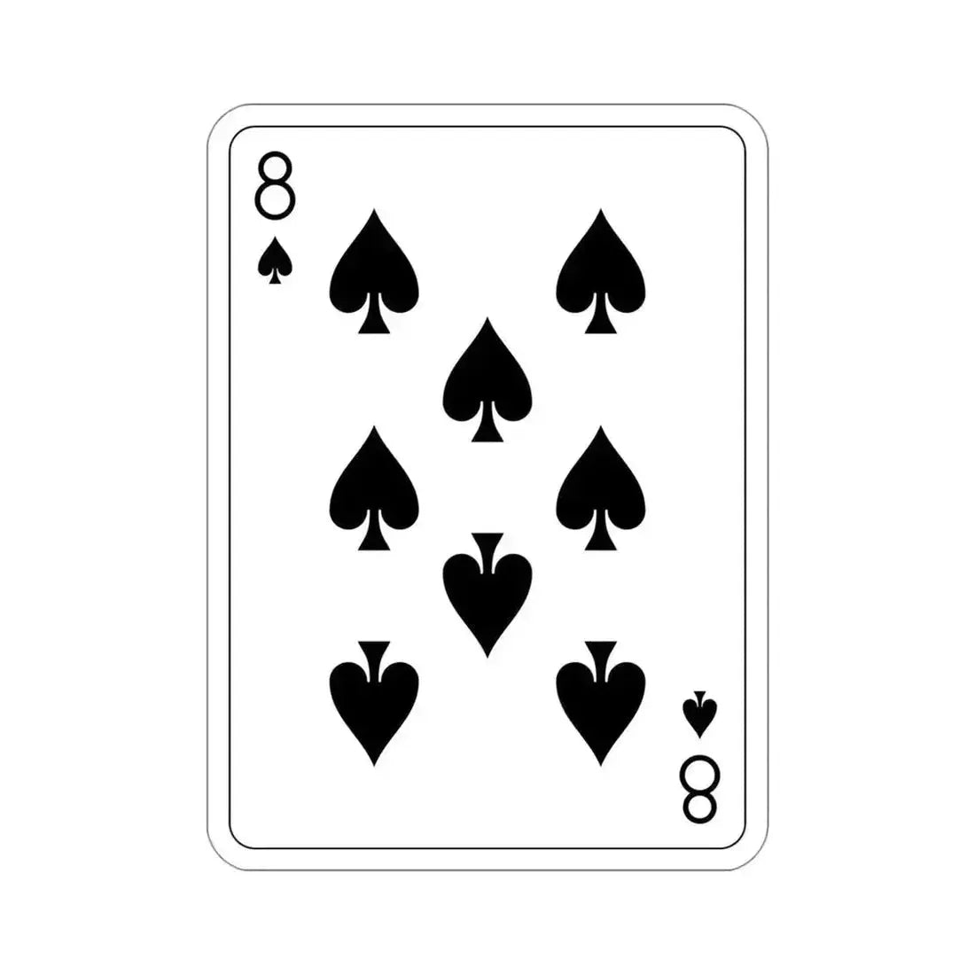 8 of Spades Playing Card STICKER Vinyl Die-Cut Decal 4 Inch - The Sticker Space