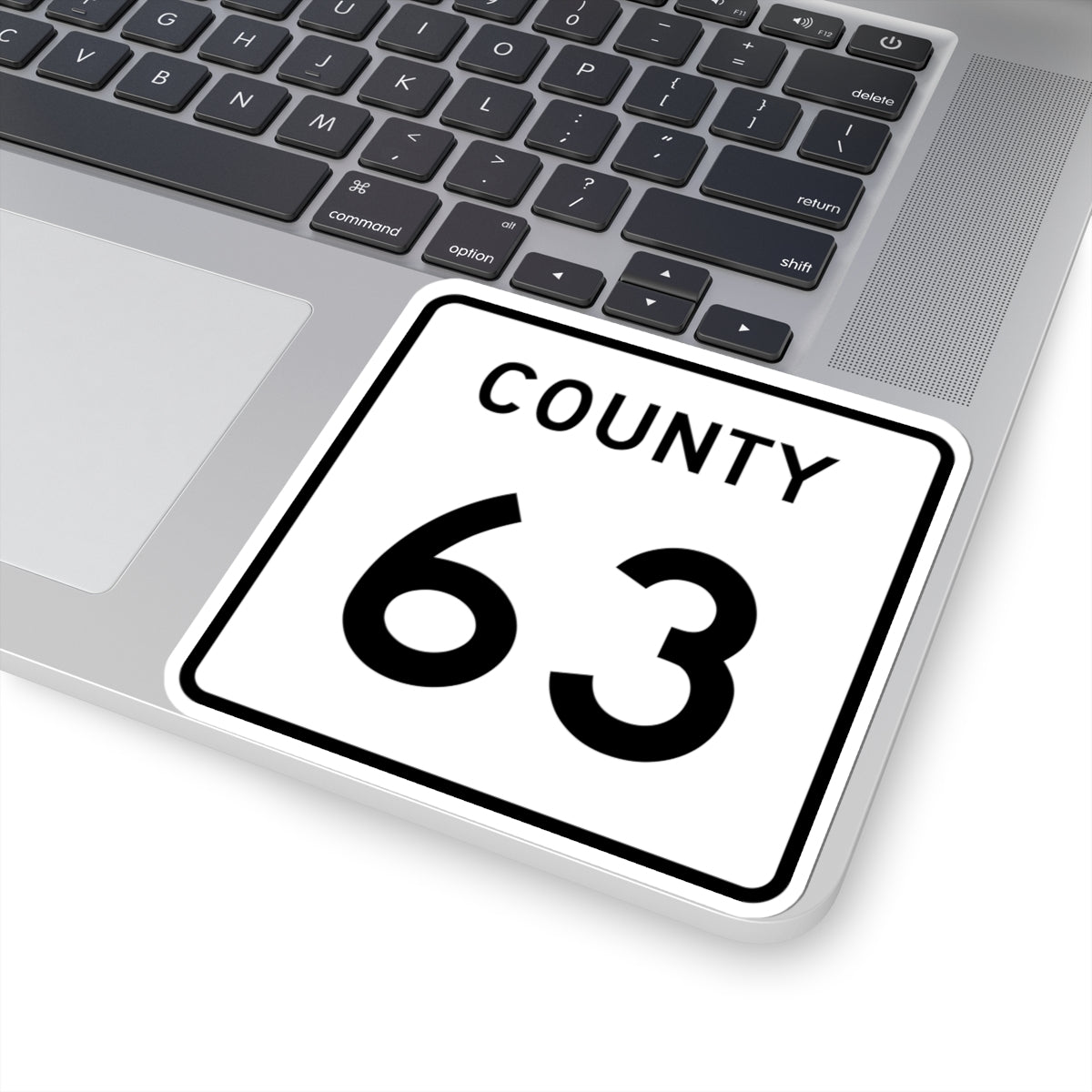 County 63 square (Minnesota) (Road Sign) STICKER Vinyl Kiss-Cut Decal