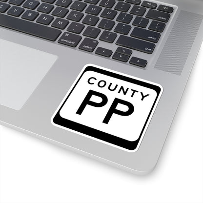 WIS County PP (Wisconsin) (Road Sign) STICKER Vinyl Kiss-Cut Decal