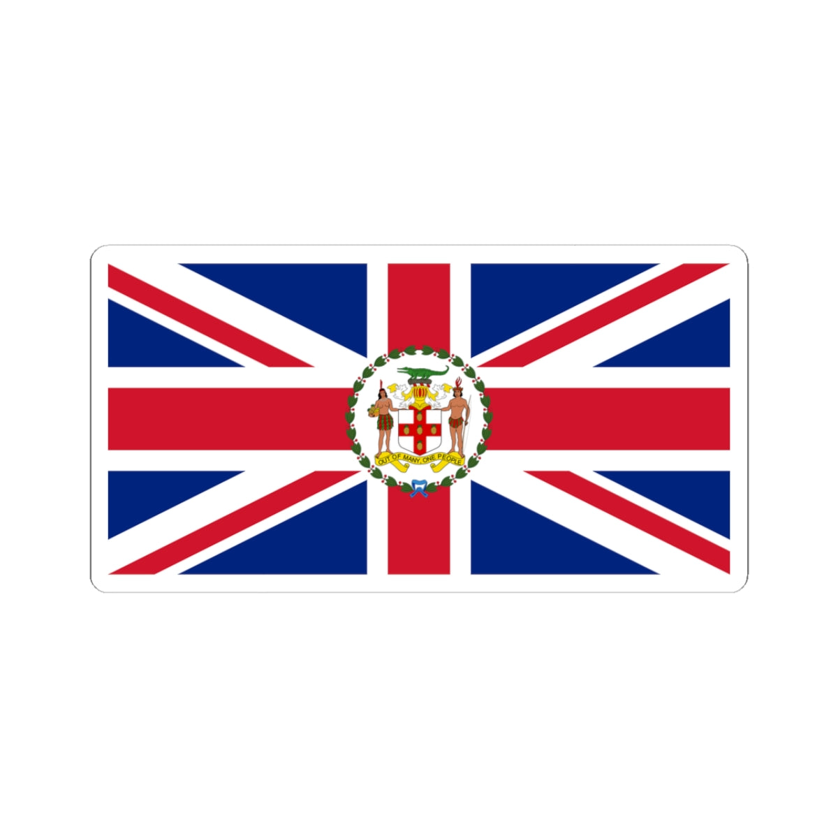 Flag of the Governor of Jamaica 1962 (Jamaica) STICKER Vinyl Kiss-Cut Decal