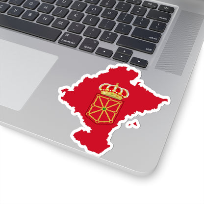 Flag map of Navarre (Spain) STICKER Vinyl Kiss-Cut Decal