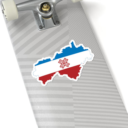 Flag-map of Mari El 2006-2011 (Russia) STICKER Vinyl Kiss-Cut Decal