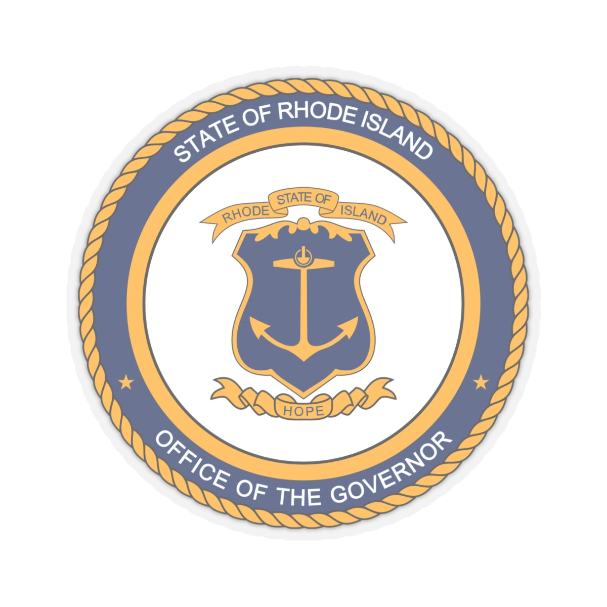 Seal of the Governor of Rhode sland - STICKER Vinyl Kiss-Cut Decal