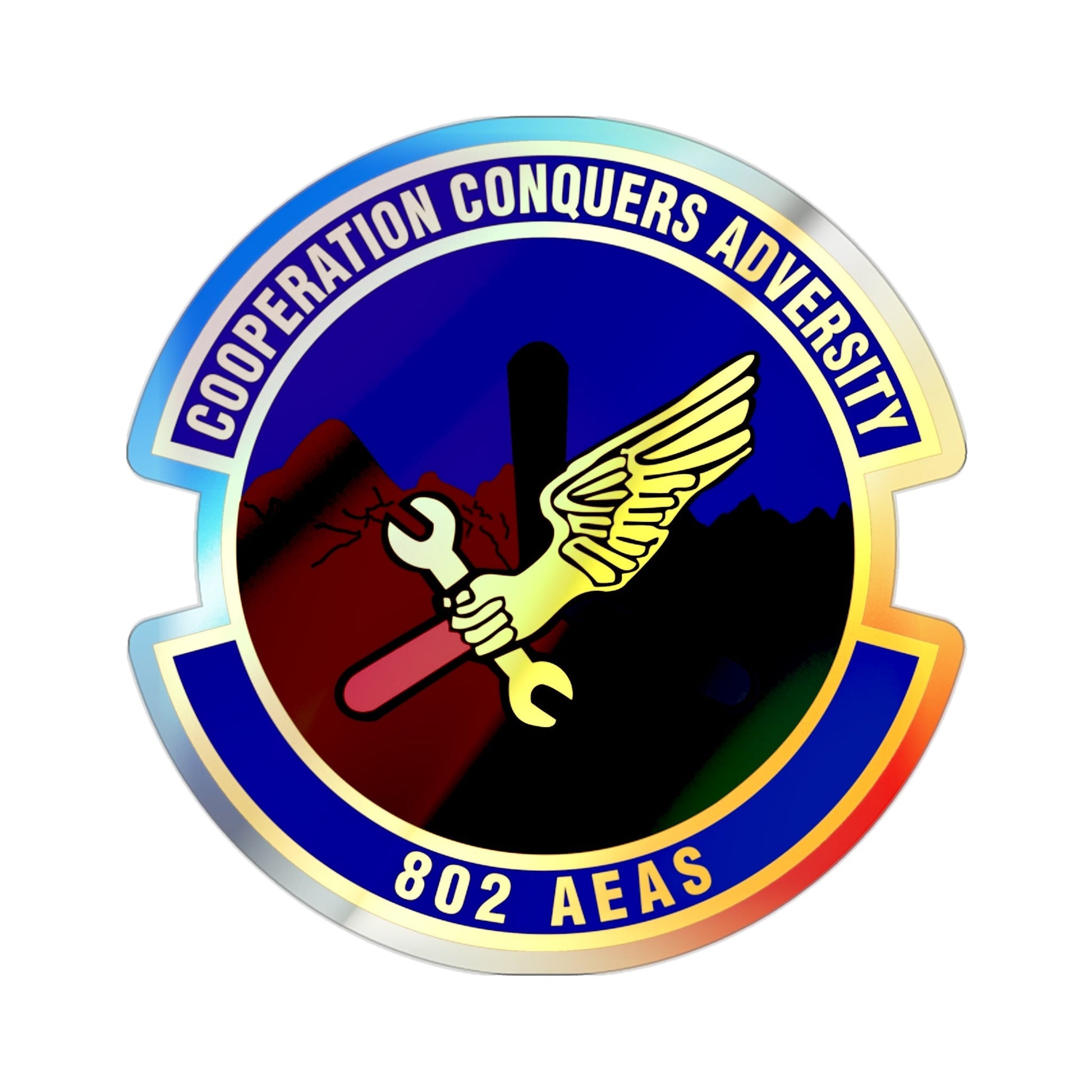 802d Air Expeditionary Advisory Squadron (U.S. Air Force) Holographic STICKER Die-Cut Vinyl Decal-2 Inch-The Sticker Space