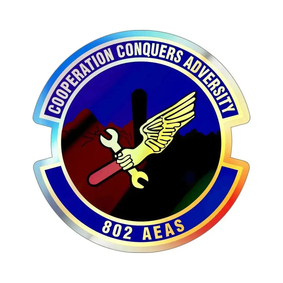 802d Air Expeditionary Advisory Squadron (U.S. Air Force) Holographic STICKER Die-Cut Vinyl Decal 6 Inch - The Sticker Space