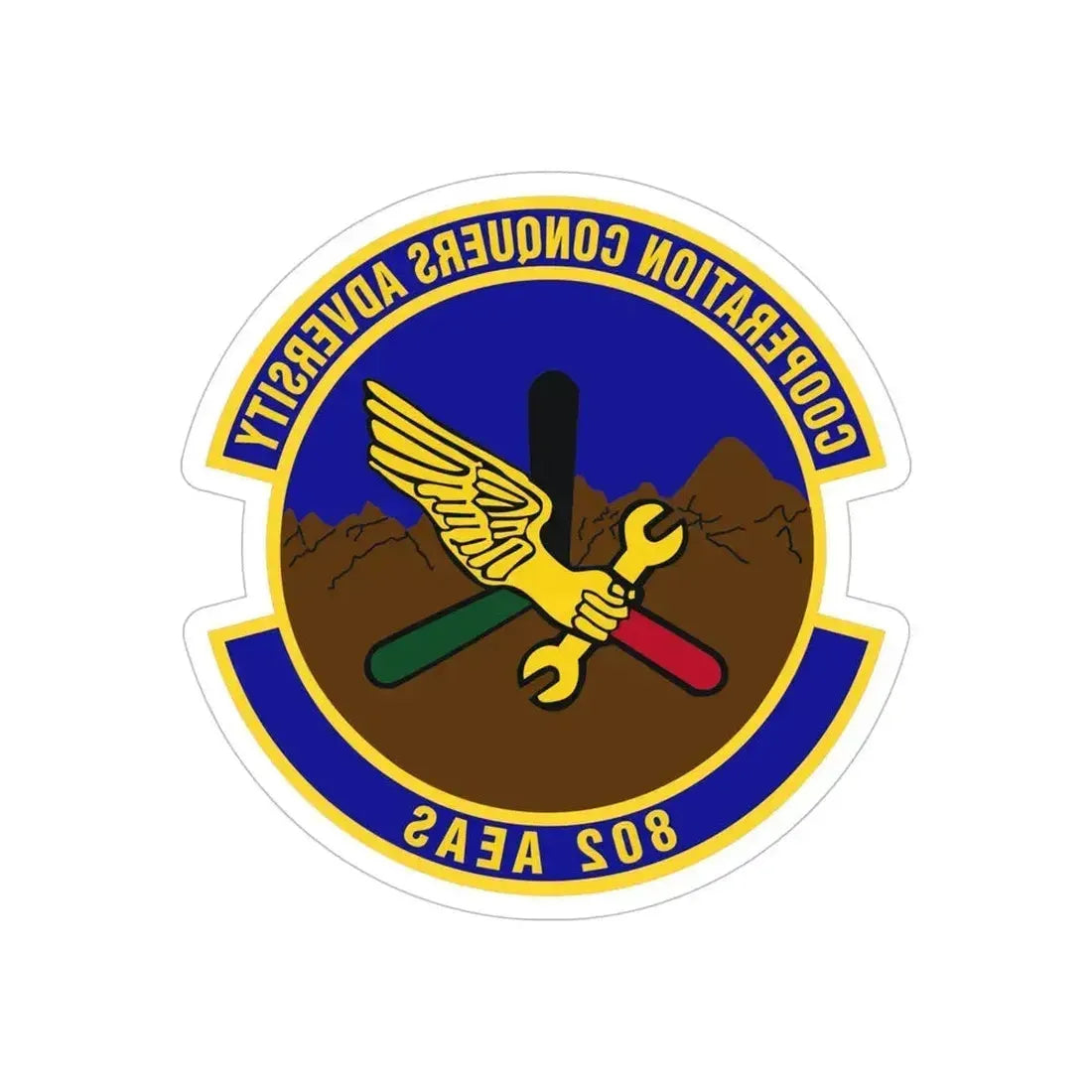 802d Air Expeditionary Advisory Squadron (U.S. Air Force) REVERSE PRINT Transparent Die-Cut STICKER 6 Inch Die-Cut Transparent - The Sticker Space