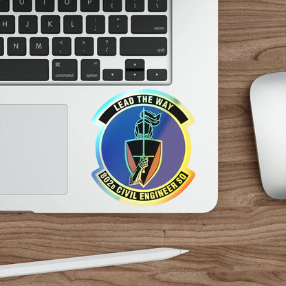 802d Civil Engineer Squadron (U.S. Air Force) Holographic STICKER Die-Cut Vinyl Decal-The Sticker Space