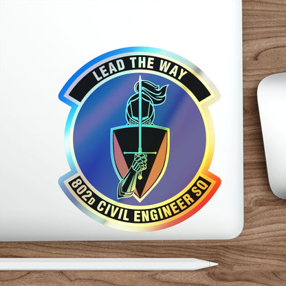 802d Civil Engineer Squadron (U.S. Air Force) Holographic STICKER Die-Cut Vinyl Decal-The Sticker Space