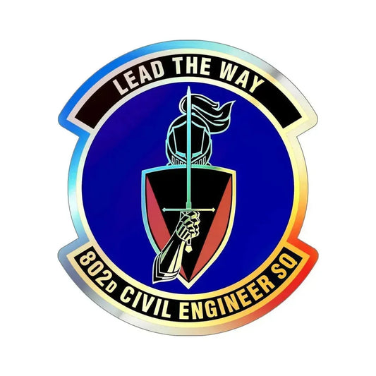 802d Civil Engineer Squadron (U.S. Air Force) Holographic STICKER Die-Cut Vinyl Decal 6 Inch Holographic - The Sticker Space