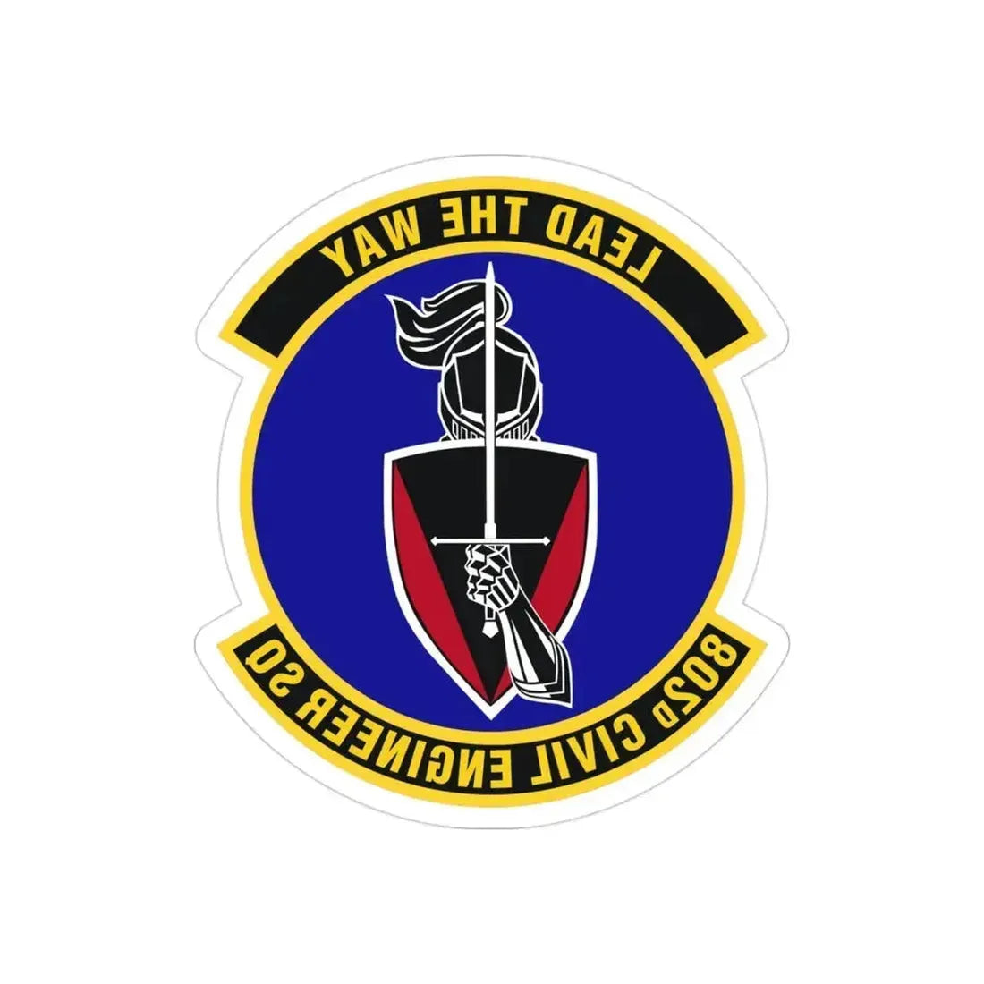 802d Civil Engineer Squadron (U.S. Air Force) REVERSE PRINT Transparent Die-Cut STICKER 3 Inch Die-Cut Transparent - The Sticker Space