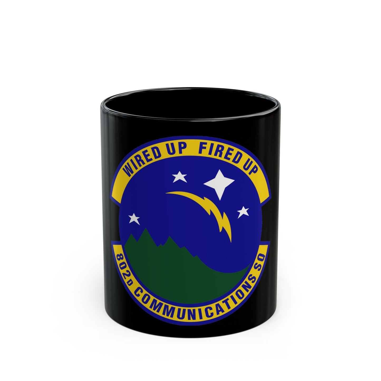 802d Communications Squadron (U.S. Air Force) Black Coffee Mug-11oz-The Sticker Space