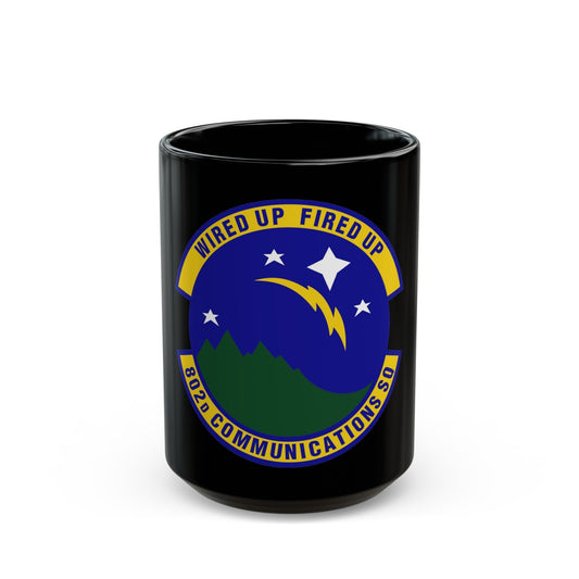 802d Communications Squadron (U.S. Air Force) Black Coffee Mug-15oz-The Sticker Space