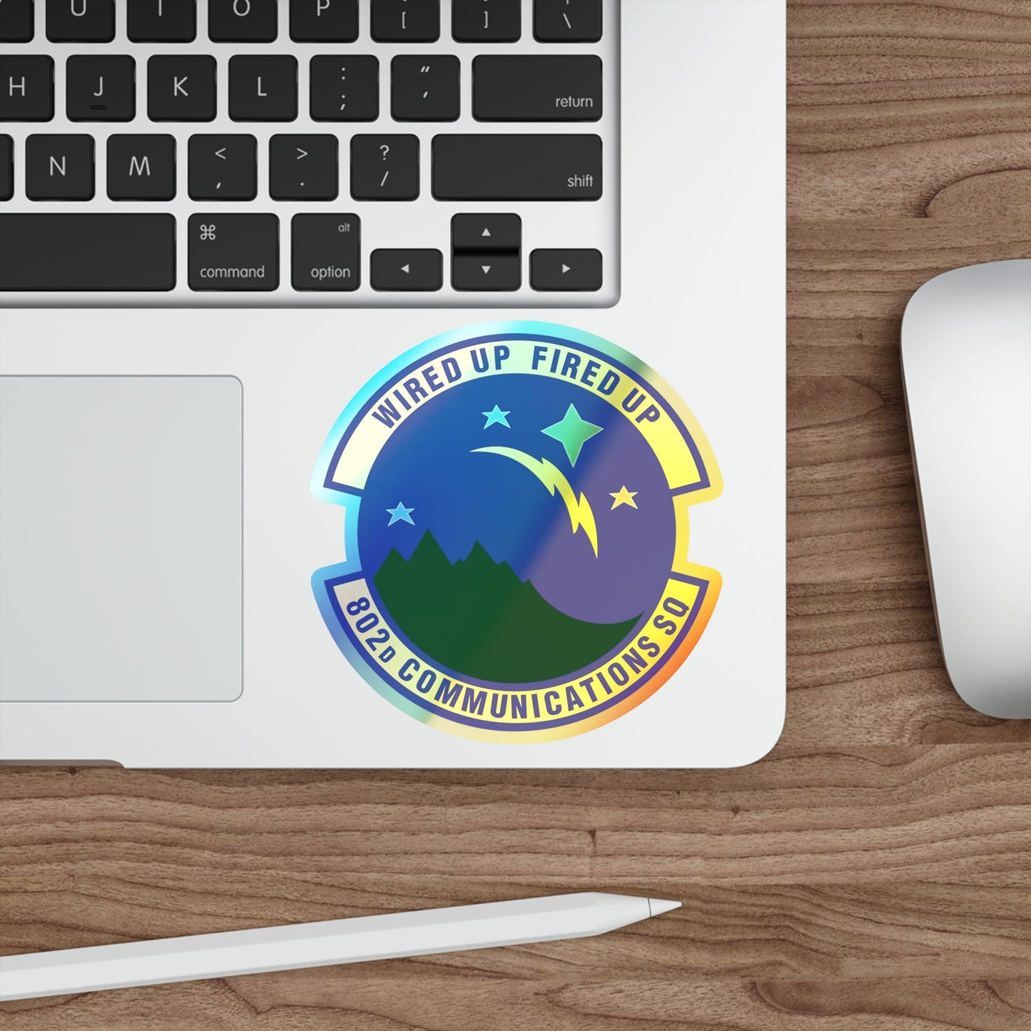 802d Communications Squadron (U.S. Air Force) Holographic STICKER Die-Cut Vinyl Decal-The Sticker Space