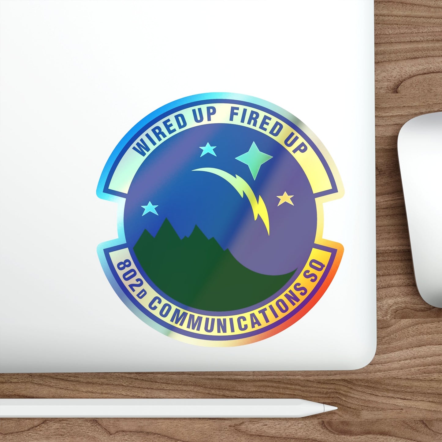 802d Communications Squadron (U.S. Air Force) Holographic STICKER Die-Cut Vinyl Decal-The Sticker Space