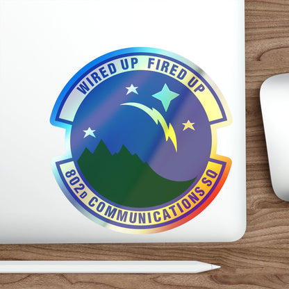 802d Communications Squadron (U.S. Air Force) Holographic STICKER Die-Cut Vinyl Decal-The Sticker Space