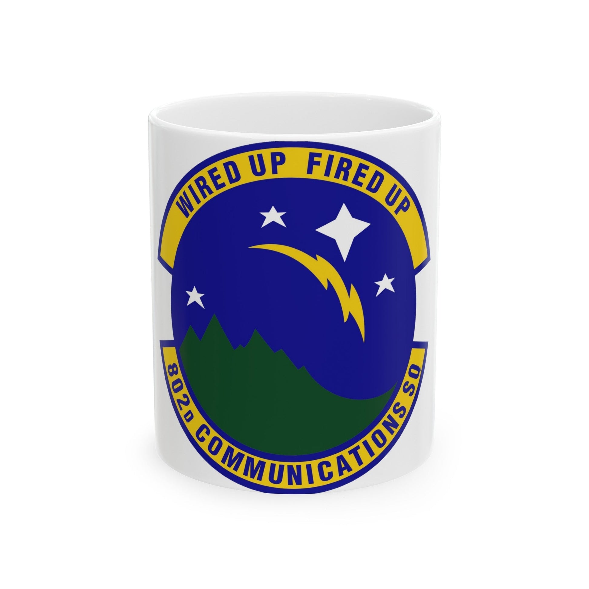 802d Communications Squadron (U.S. Air Force) White Coffee Mug-11oz-The Sticker Space