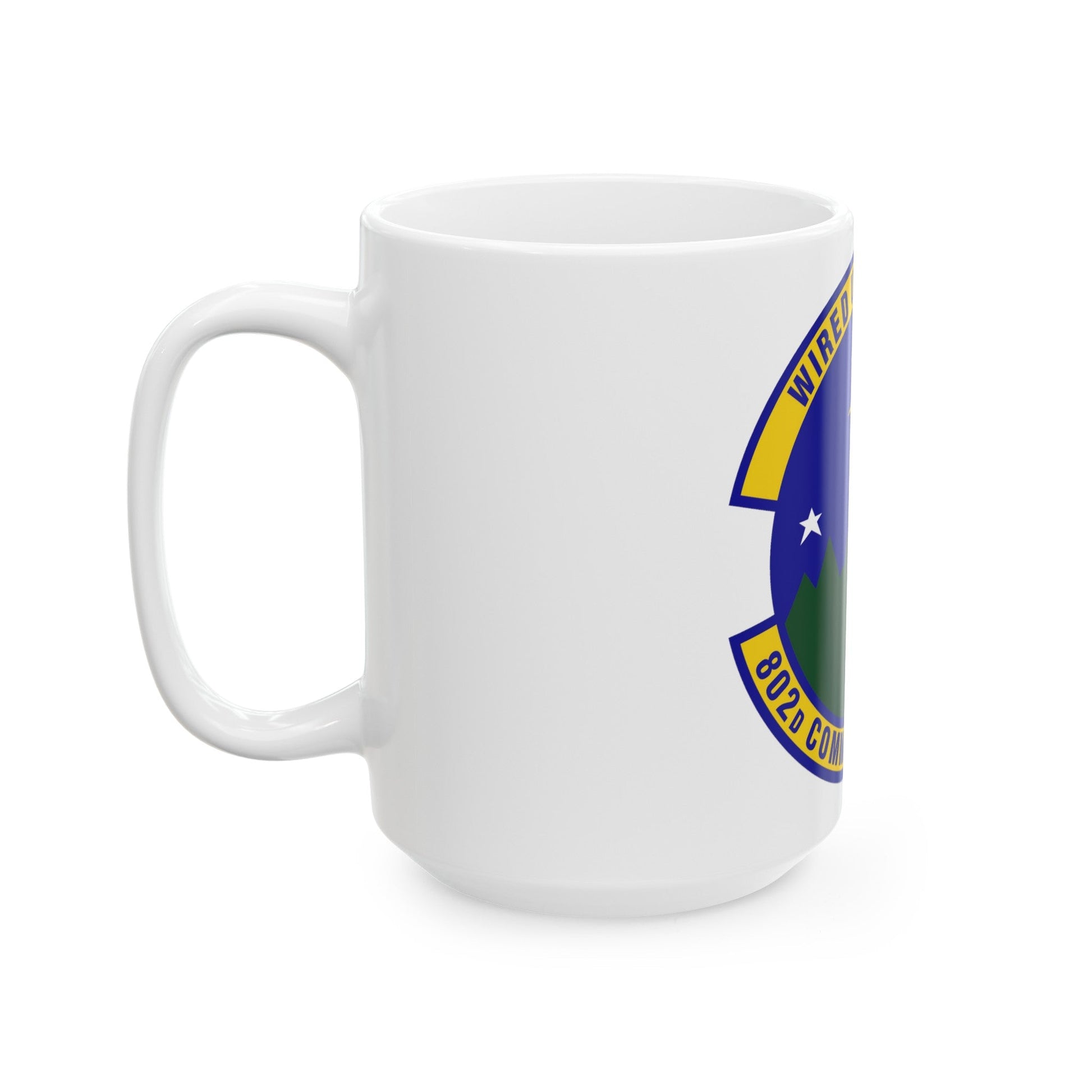 802d Communications Squadron (U.S. Air Force) White Coffee Mug-The Sticker Space