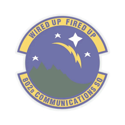 802d Communications Squadron (U.S. Air Force) STICKER Vinyl Kiss-Cut Decal 2 Inch Transparent - The Sticker Space