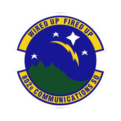 802d Communications Squadron (U.S. Air Force) STICKER Vinyl Kiss-Cut Decal 2 Inch White - The Sticker Space