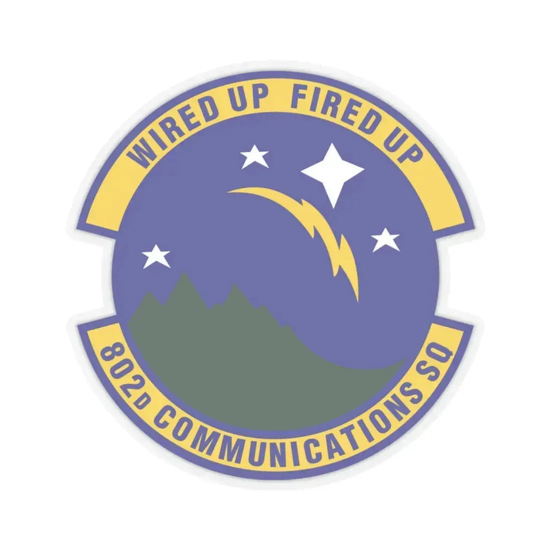 802d Communications Squadron (U.S. Air Force) STICKER Vinyl Kiss-Cut Decal 6 Inch Transparent - The Sticker Space