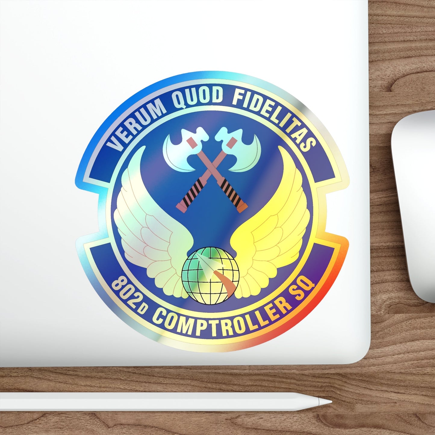 802d Comptroller Squadron (U.S. Air Force) Holographic STICKER Die-Cut Vinyl Decal-The Sticker Space