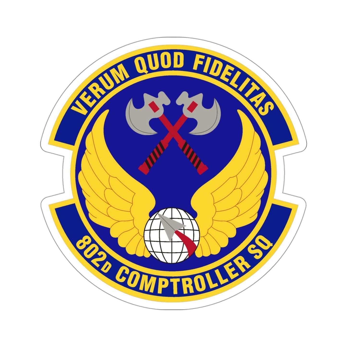 802d Comptroller Squadron (U.S. Air Force) STICKER Vinyl Die-Cut Decal-4 Inch-The Sticker Space