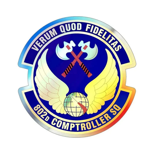 802d Comptroller Squadron (U.S. Air Force) Holographic STICKER Die-Cut Vinyl Decal 6 Inch Holographic - The Sticker Space