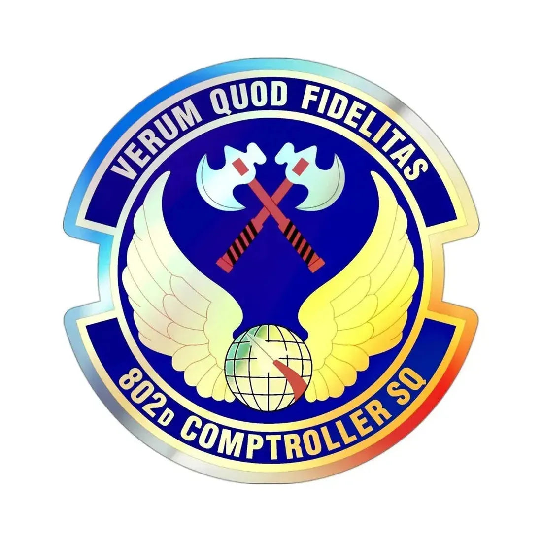 802d Comptroller Squadron (U.S. Air Force) Holographic STICKER Die-Cut Vinyl Decal - The Sticker Space