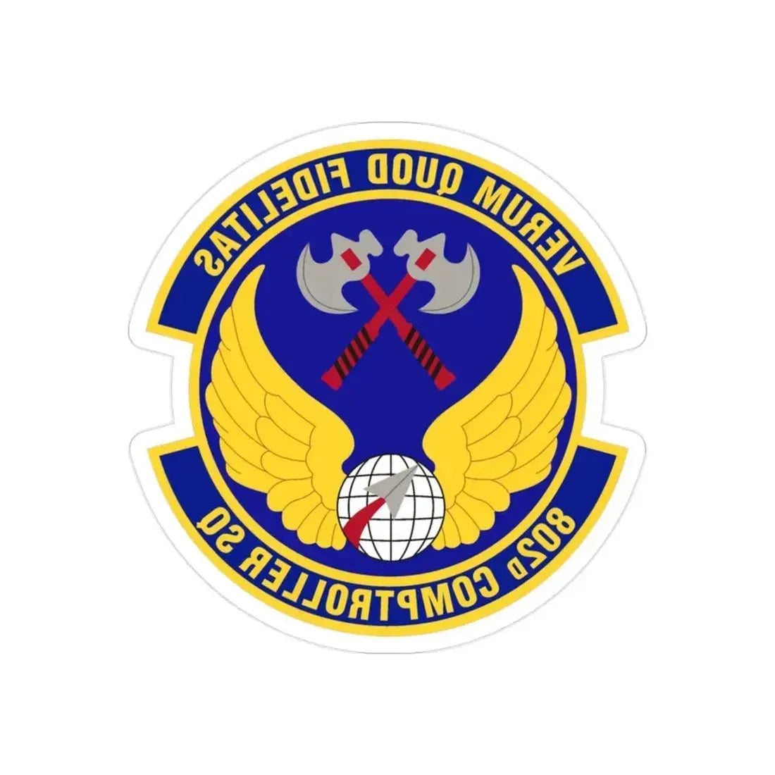 802d Comptroller Squadron (U.S. Air Force) REVERSE PRINT Transparent Die-Cut STICKER 2 Inch Die-Cut Transparent - The Sticker Space