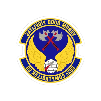 802d Comptroller Squadron (U.S. Air Force) REVERSE PRINT Transparent Die-Cut STICKER 2 Inch Die-Cut Transparent - The Sticker Space