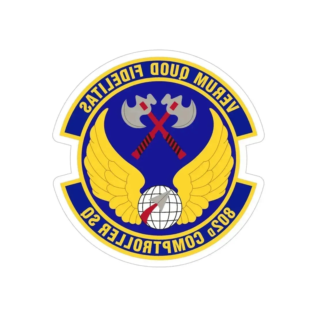 802d Comptroller Squadron (U.S. Air Force) REVERSE PRINT Transparent Die-Cut STICKER 6 Inch Die-Cut Transparent - The Sticker Space