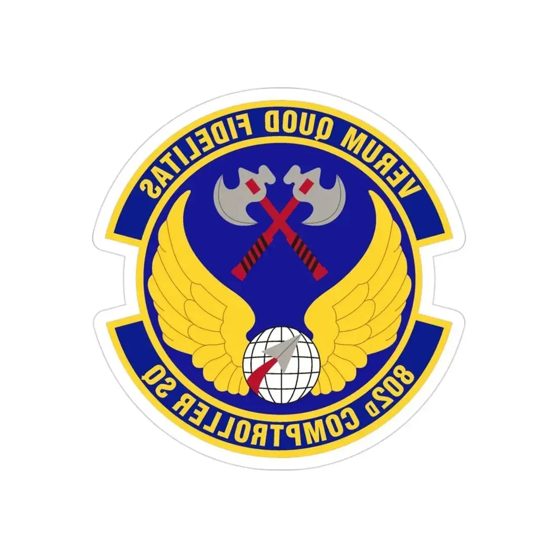 802d Comptroller Squadron (U.S. Air Force) REVERSE PRINT Transparent Die-Cut STICKER - The Sticker Space