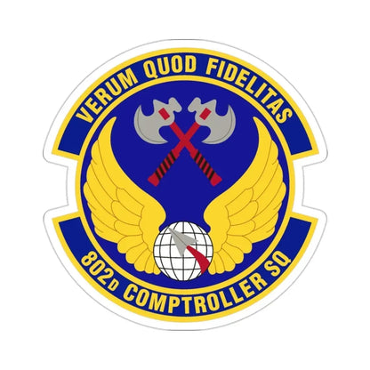 802d Comptroller Squadron (U.S. Air Force) STICKER Vinyl Die-Cut Decal - The Sticker Space