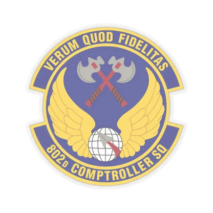 802d Comptroller Squadron (U.S. Air Force) STICKER Vinyl Kiss-Cut Decal 2 Inch Transparent - The Sticker Space