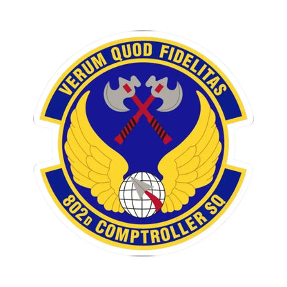 802d Comptroller Squadron (U.S. Air Force) STICKER Vinyl Kiss-Cut Decal 2 Inch White - The Sticker Space