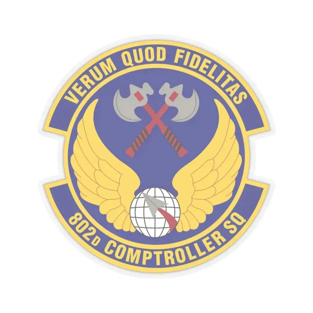 802d Comptroller Squadron (U.S. Air Force) STICKER Vinyl Kiss-Cut Decal 3 Inch Transparent - The Sticker Space