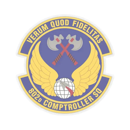 802d Comptroller Squadron (U.S. Air Force) STICKER Vinyl Kiss-Cut Decal 3 Inch Transparent - The Sticker Space