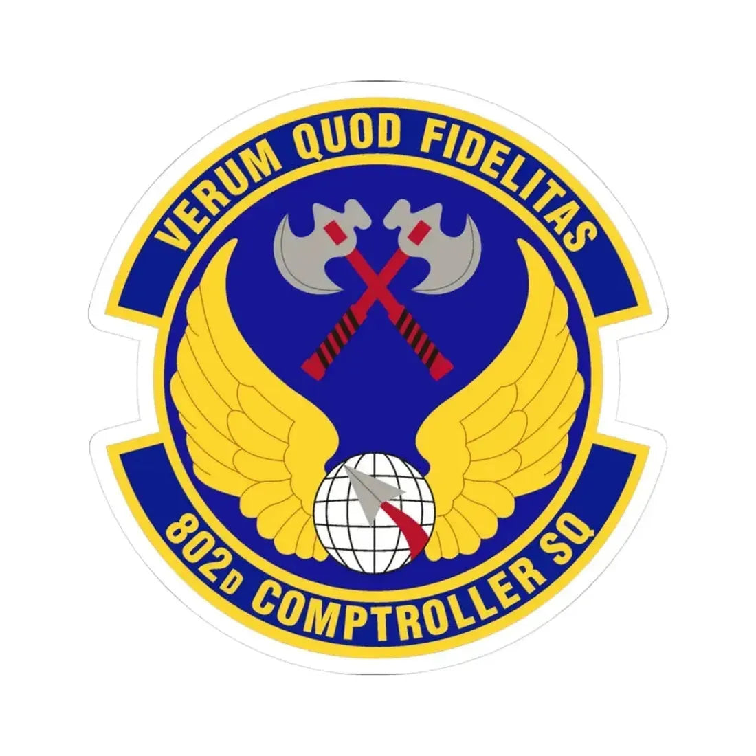 802d Comptroller Squadron (U.S. Air Force) STICKER Vinyl Kiss-Cut Decal 3 Inch White - The Sticker Space