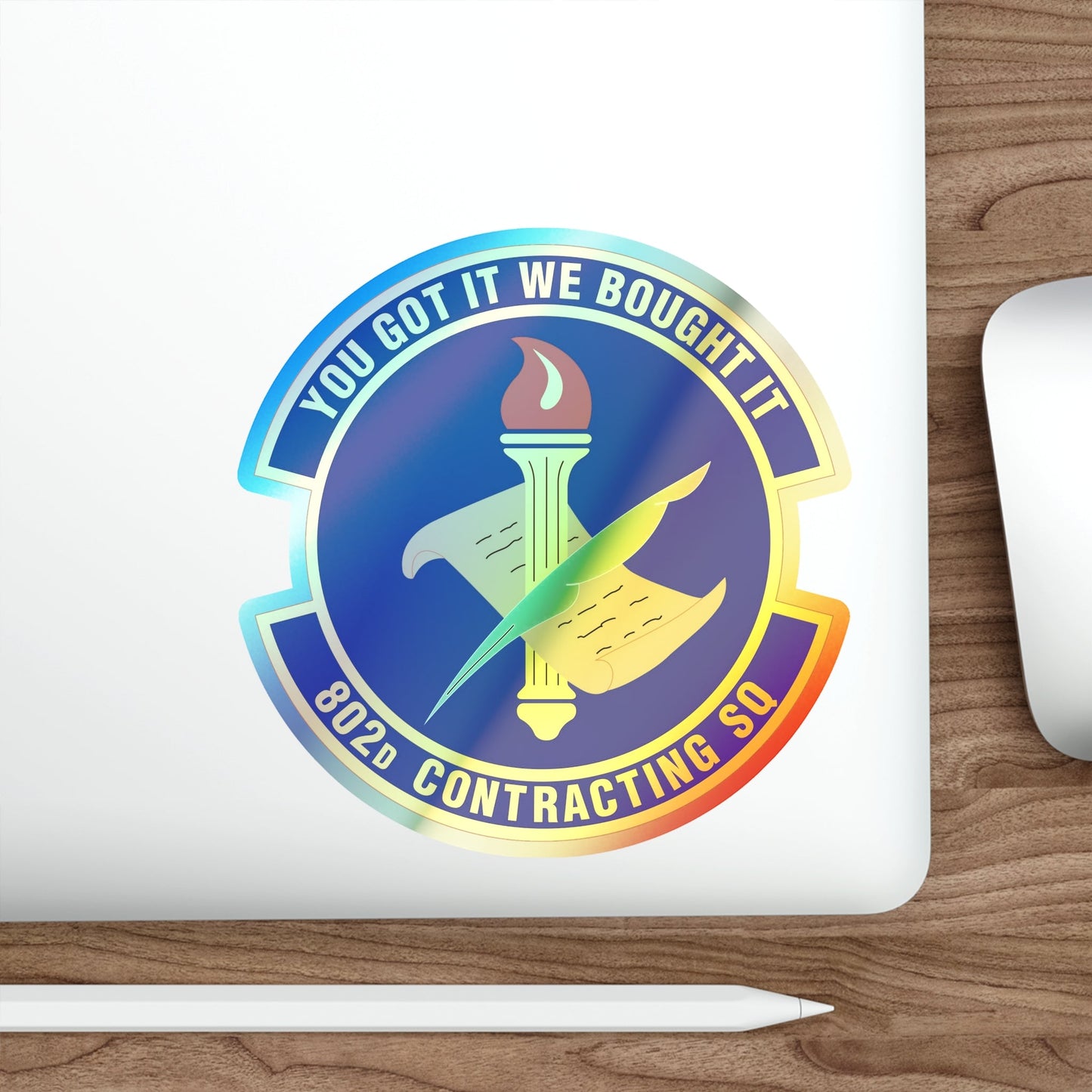 802d Contracting Squadron (U.S. Air Force) Holographic STICKER Die-Cut Vinyl Decal-The Sticker Space